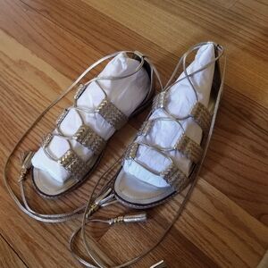 Michael Kors Gold Gladiator Sandals size 8